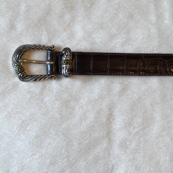 Brighton Croc Brown Leather Belt - Picture 8 of 10